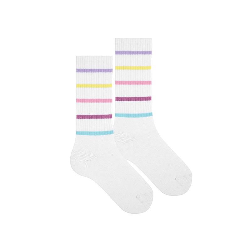 Calcetines altos puño americano, listasde colores 