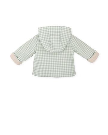 CHAQUETÓN CON CAPUCHA AGUAMARINA CUADROS BEBÉ