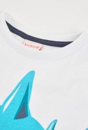  Camiseta niño algodón blanco tiburón