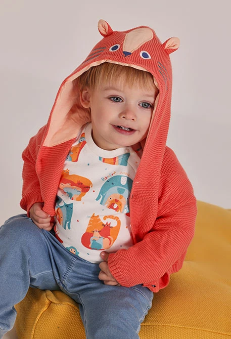 Chaqueta bebé algodón naranja