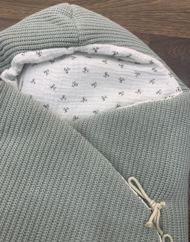 Saco capazo cruzado tela y punto reversible 