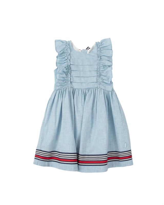 VESTIDO PLIEGUES PORCELANA